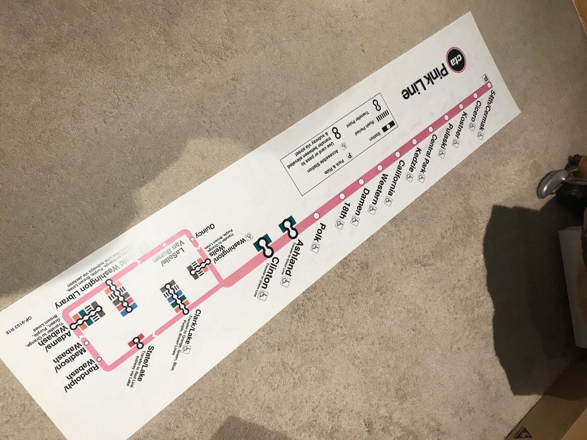 Chicago CTA Pink Line Map