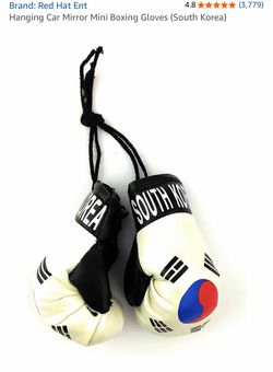 Hanging Car Mirror Korea 🇰🇷 Flag Boxing Gloves