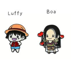 One Piece: Luffy & Boa Hancock metal pins (2pcs)
