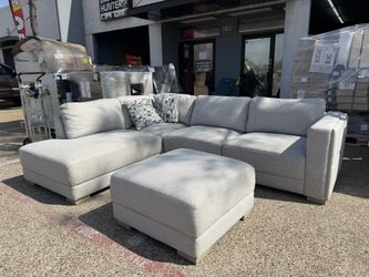 Drayden Fabric Sectional with Ottoman