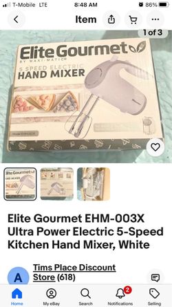 Elite Gourmet 5-Speed Electric Hand Mixer