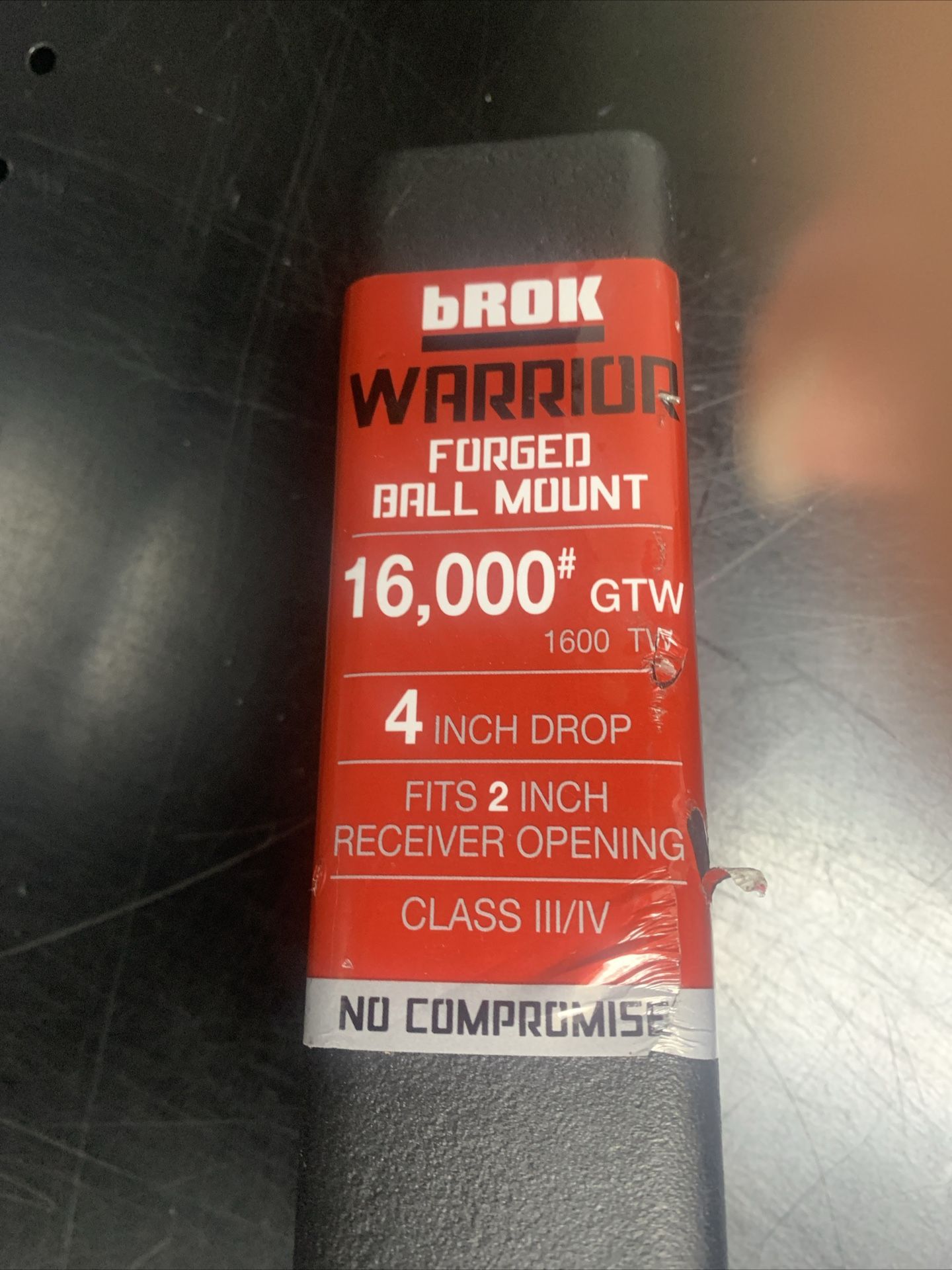 bROK WARRIOR Forged Ball Mount, 2 in. Shank with 6 in. Drop, 16,000 LB Capacity