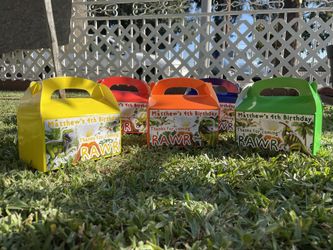 Dinosaur Candy Gift Boxes Party Bags Thank You Gift Kids Party / Caja De Regalos Dinosaurio Fiesta Bolsa De Dulces Y Juguetes
