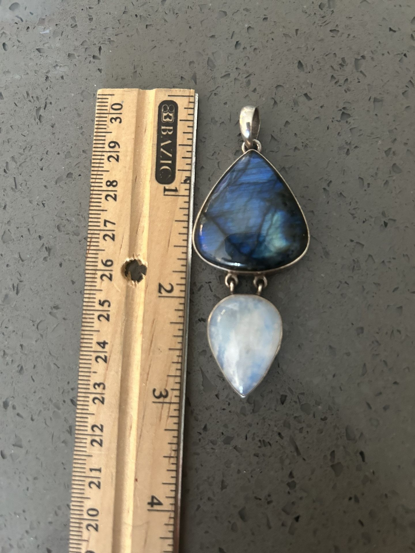 Pendant- Sterling Silver, Labradorite, Moonstone