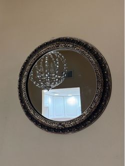Round Gold/Brown Mirror