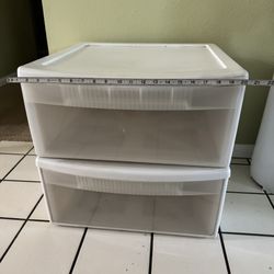 2 Plastic Storage Drawers