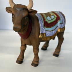 Vtg 2003 Thomas Kinkade Hawthorne Village Nativity Faithful Cow Replacement 5.5”