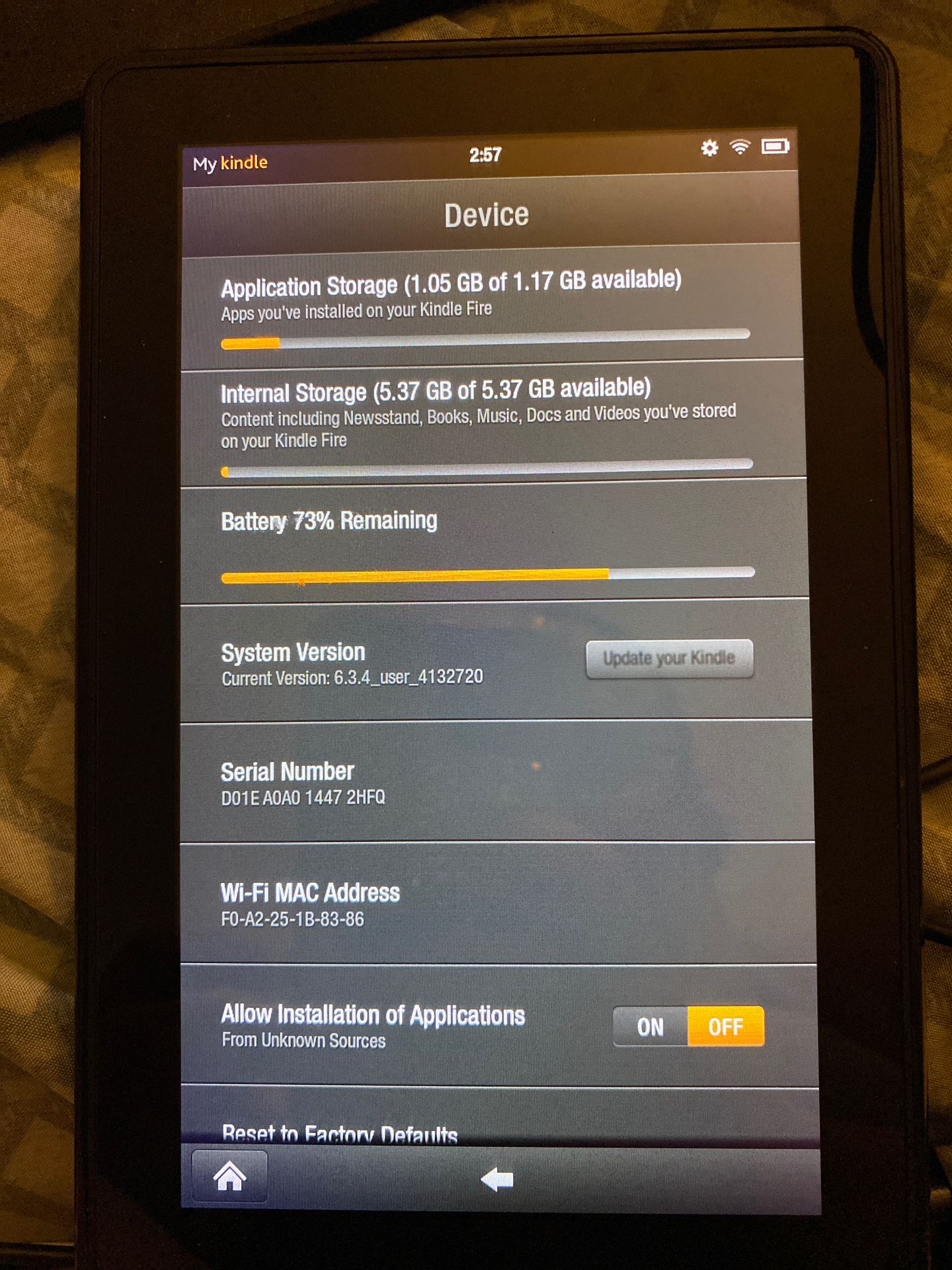 Kindle Fire D01400 2013 7”8gb