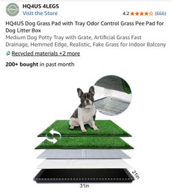Dog Grass Potty Pad with Tray – 31” x 21”