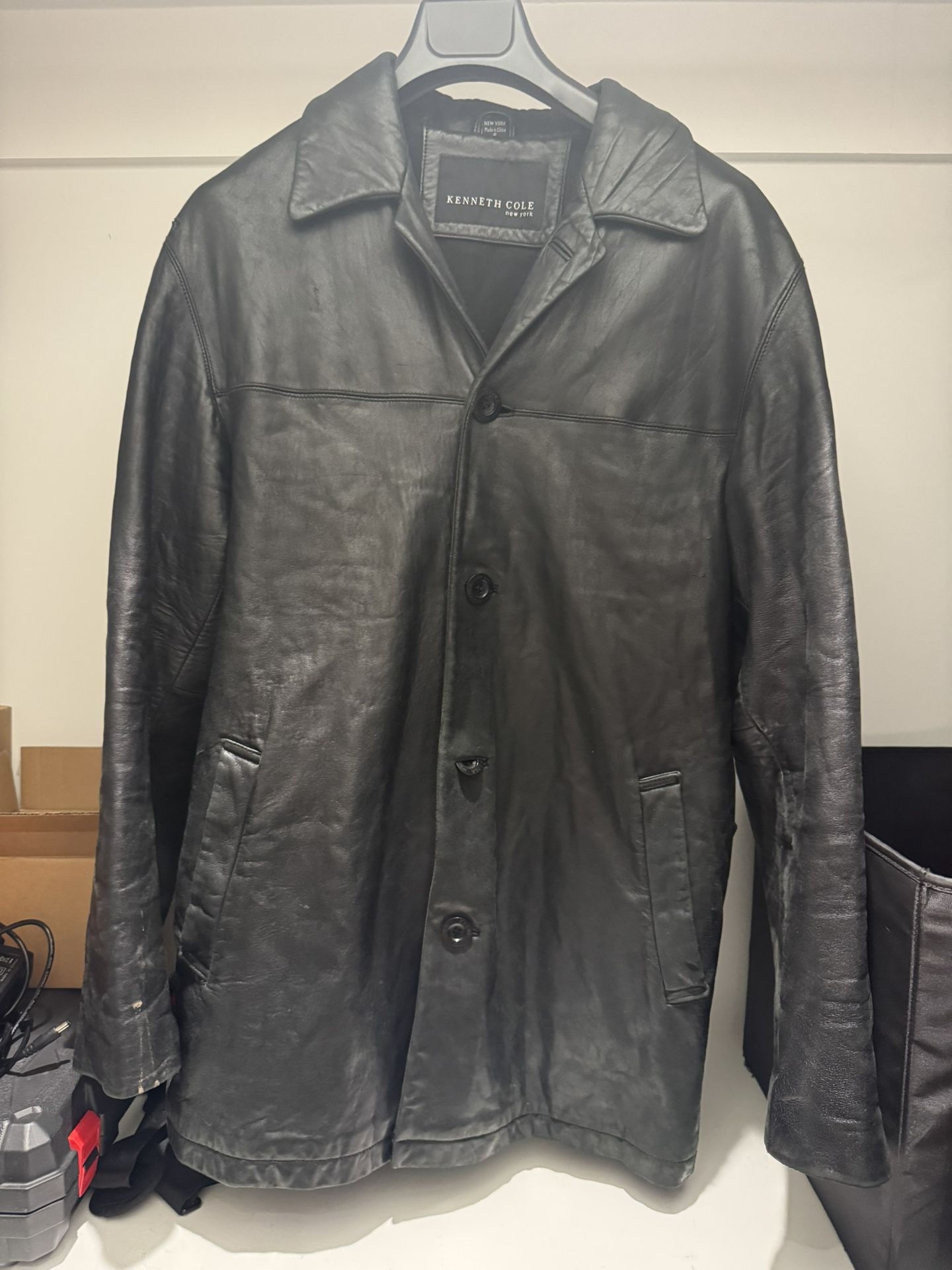 Kenneth Cole Leather Coat