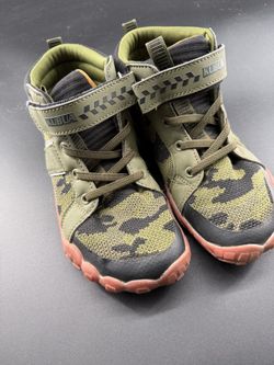 KUBUA Kids High Top Barefoot Army Camouflage Pattern Boys Sneakers