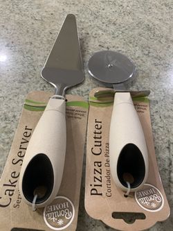 Set de 2ps Cortador de pizza y cortador de pastel de acero inoxidable