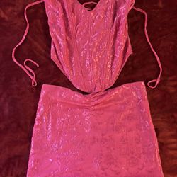 Pink Corset And Skirt 