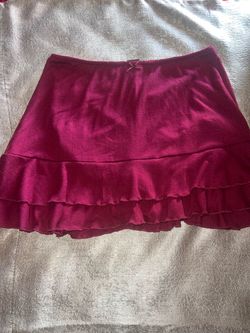 Magenta Ruffle Mini Skirt
