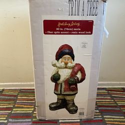 30”’Holiday Time Fiber Optic Resin Santa Claus Christmas decoration statue. 