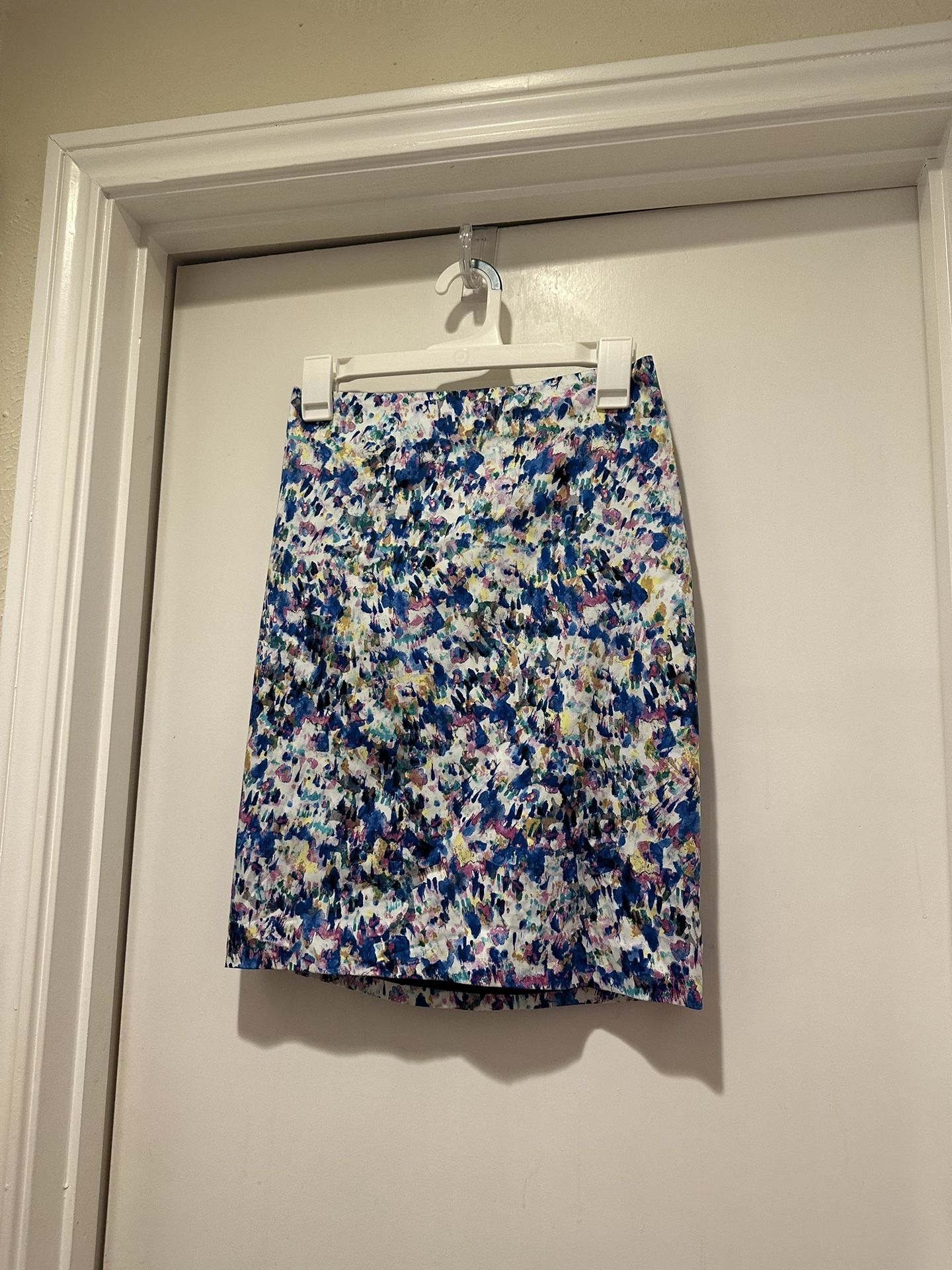 Ann Taylor Petite Multicolor Print Pencil Skirt