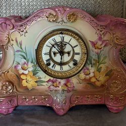 Vintage Hand Painted Porcelain Clock