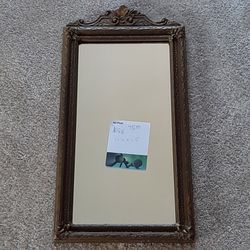 #86. Antique  Gesso Wood Mirror Early 1900s  12 1/2 × 25