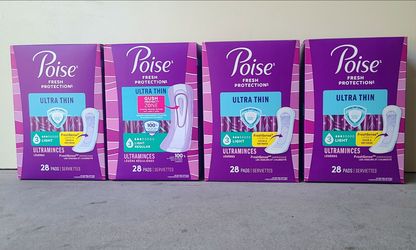 Poise Ultra Thin Light Pads – 4 Boxes