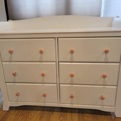 Cute White Dresser With Pink Accents