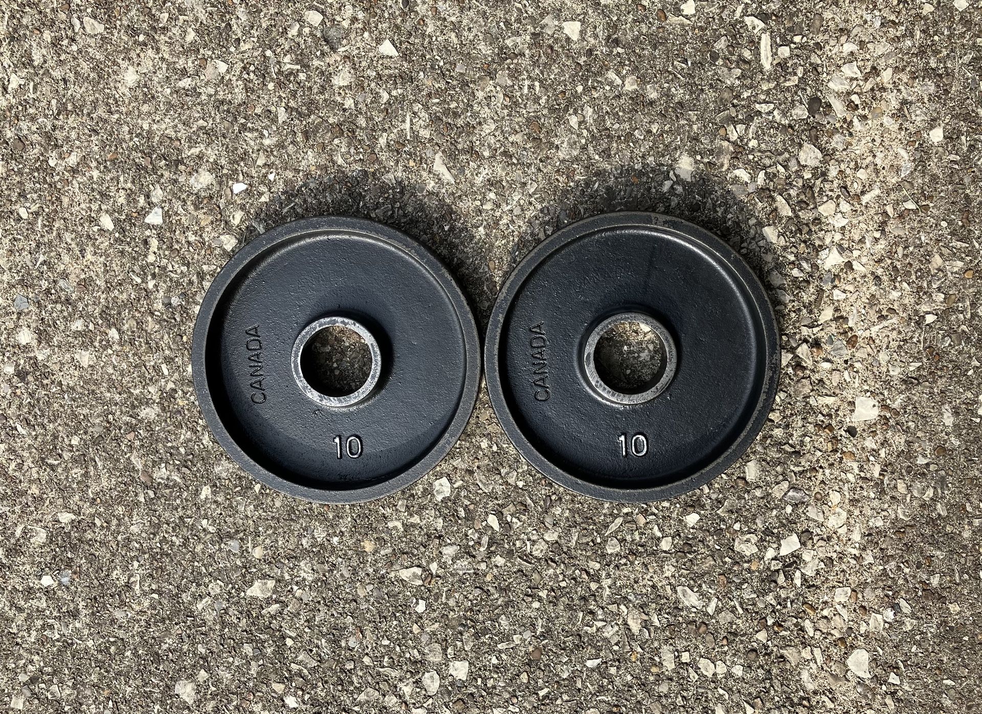 Vintage International Deep Dish Pair 10lb Olympic 2” Weight Plates Weights Plate 10lbs 10 lb lbs DD Set Pounds Pound