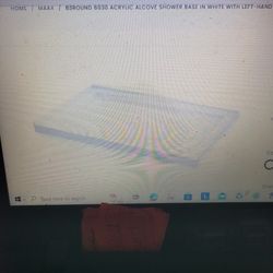 New MAAX 6030 Acrylic Alcove Shower Right Hand Drain Base In White 