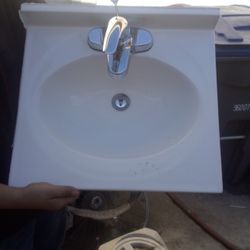 Bathroom Cabinet With Sink And Faucet & Complete Trap