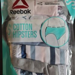 NEW Reebok Girls Hipster Panties Underwear Cotton Stretch 6 Pack 