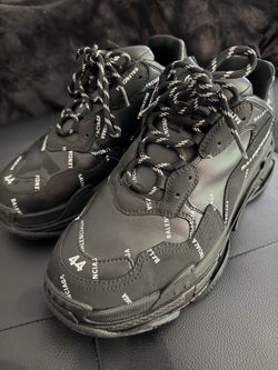 Balenciaga Triple S (Allover Logo - Black/White)