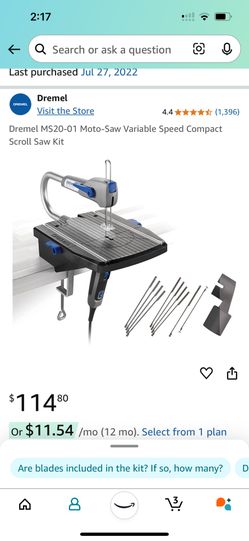 Dremel MS20-01 Moto-Saw Variable Speed Compact Scroll Saw Kit