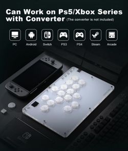 Leverless Controller Arcade Stick CosmoxGaming T16-C: Leverless Arcade Stick with Turbo,Leverless Controller for PC/PS3/PS4/Switch Game,Crystal Low-Pr