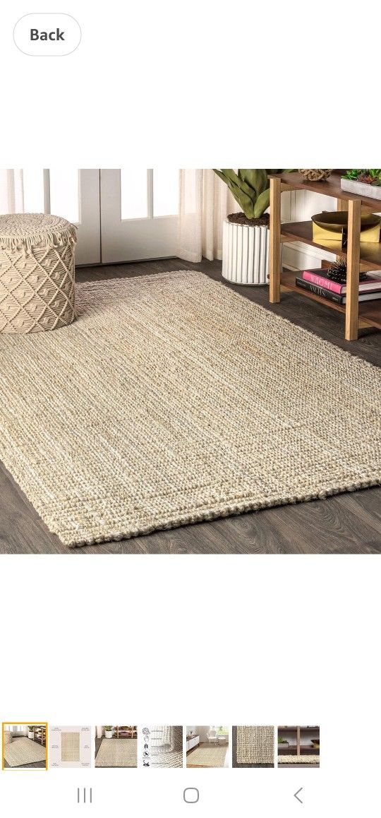 JONATHAN Y NFR103A-8 Hiro Hand Woven Chunky Jute Indoor Area -Rug Bohemian Farmhouse Easy -Cleaning Bedroom Kitchen Living Room Non Shedding, 8 X 10,