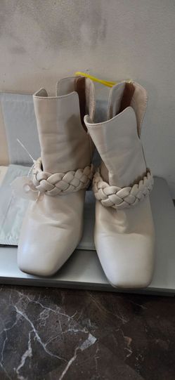 Dolce Vita Women's Ivory Braided Square Toe Ankle Boots