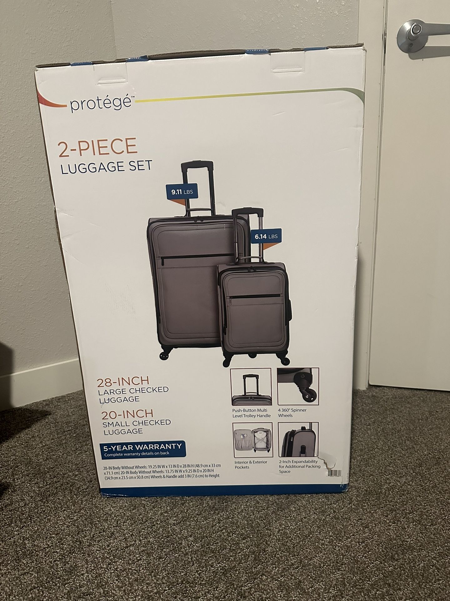 Brand New Protege 2 Piece Luggage