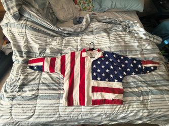 American clothing company USA flag bomber jacket