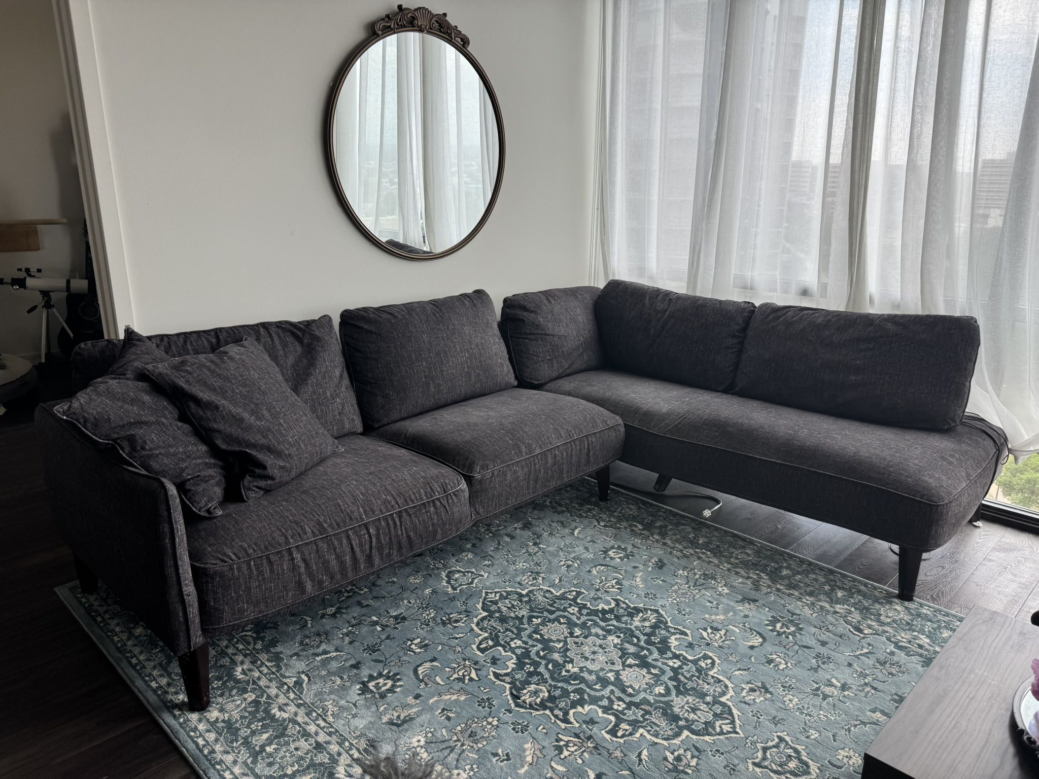 Deep Sectional Couch 2 Piece Grey American Furniture Warehouse