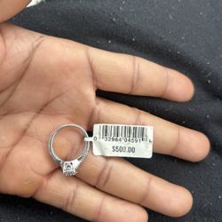 sterling silver ring with diamonds