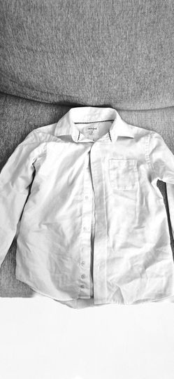 White button up boy shirt