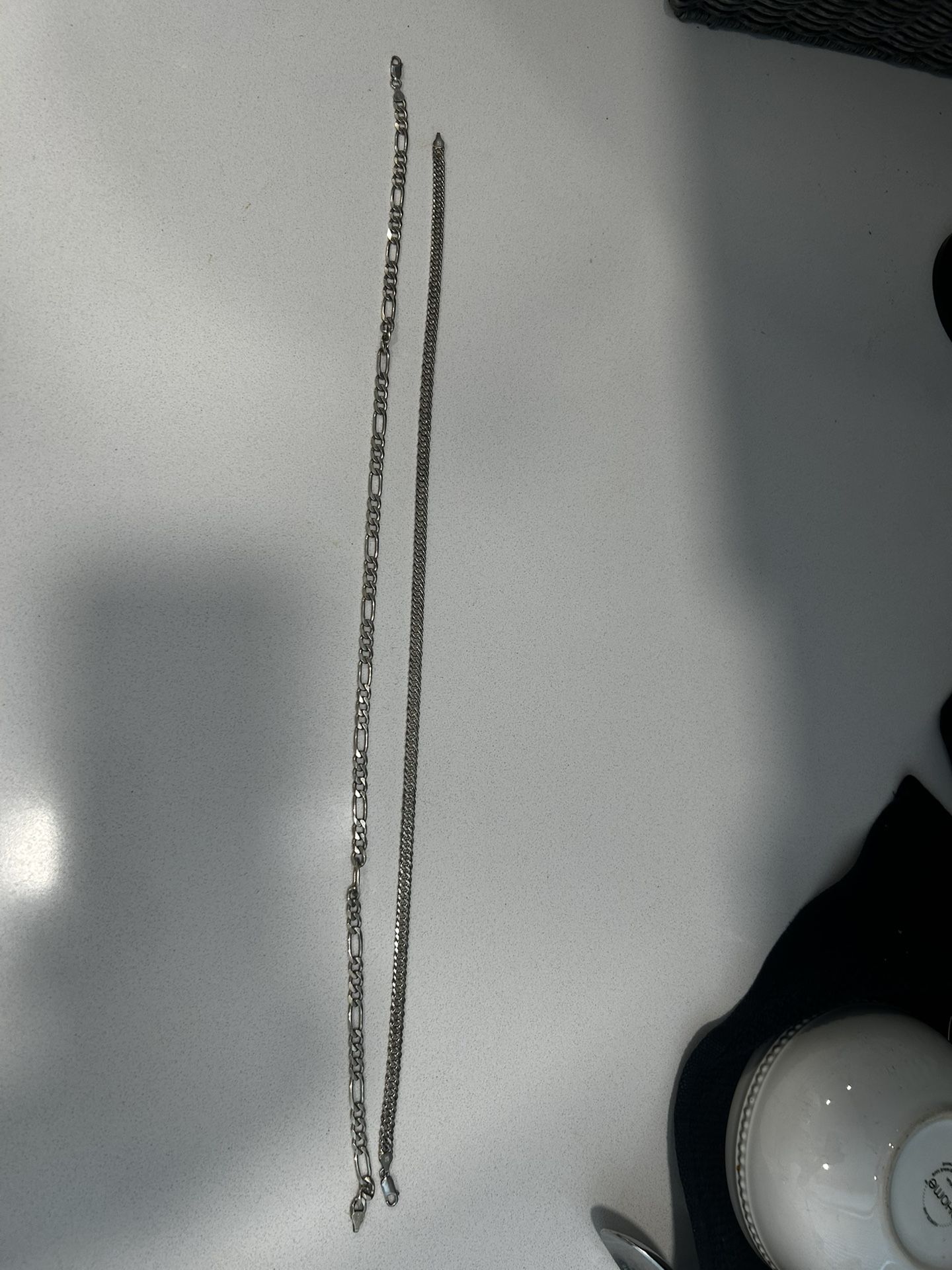 2 Silver Chains 9.25 Silver