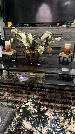 Double sturdy glass coffee table.