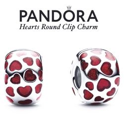 PANDORA Hearts Round Mini Clip Charms (2 charms in one box)