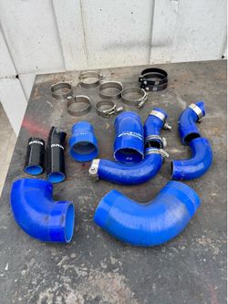 Datsun 510 nissan SR20DET turbo and radiator hoses with various clamps