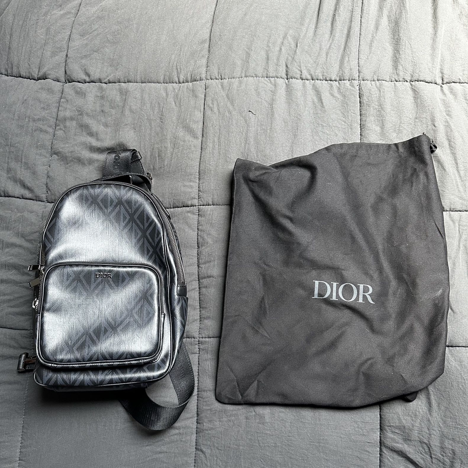 Dior - Mini Rider Sling Bag Black CD Diamond Canvas - Men