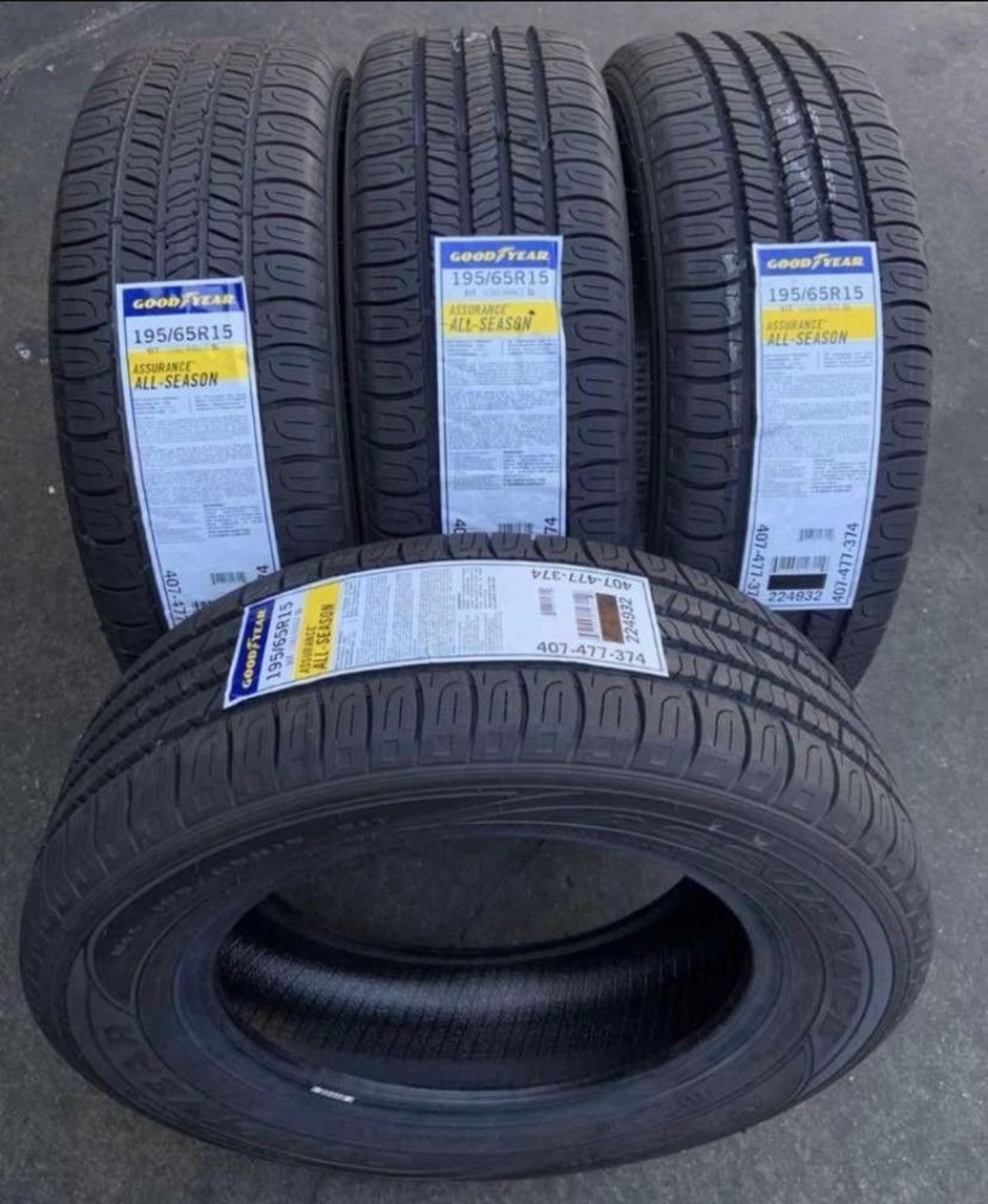 $330 mounted and Balanced 195/65/15 Goodyear New Tires Installed And Balanced $330
