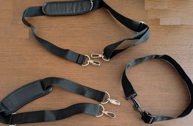 bag briefcase luggage nylon straps with metal steel or plastic hooks, $2 to $3 each