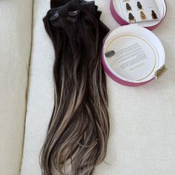 20" Seamless Dark Brown Balayage Clip-Ins (180g)