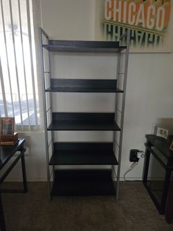 Gray/black bookshelf