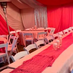 Pink Hot Pink Silver Draping