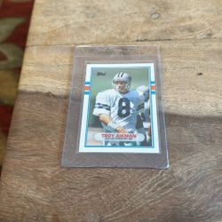 1989 Topps Traded Troy Aikman Rookie Raw Card
