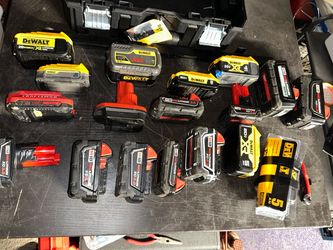 Milwaukee and Dewalt batteries